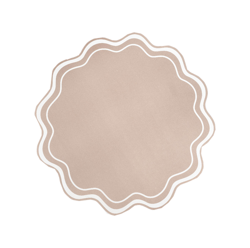 Beige Wavy Scallop Paper Placemats