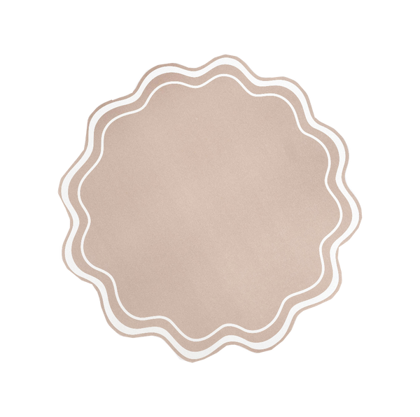 Beige Wavy Scallop Paper Placemats