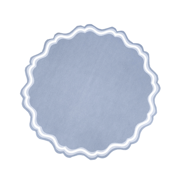 Blue Fancy Scallop Paper Placemat