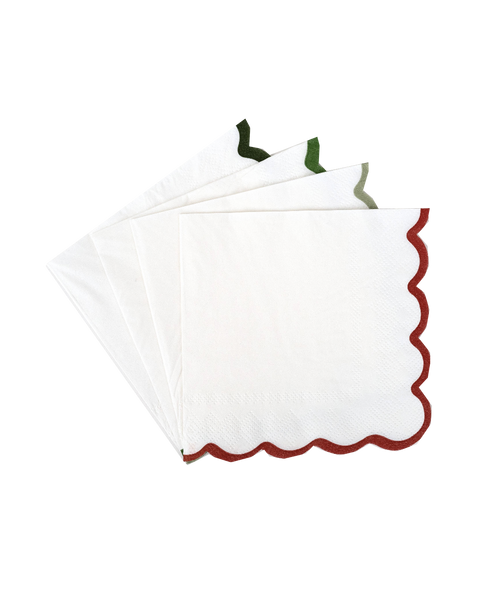 Holiday Scallop Cocktail Napkins