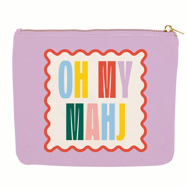 Oh My Mahj Mahjong Zipper Canvas Pouch