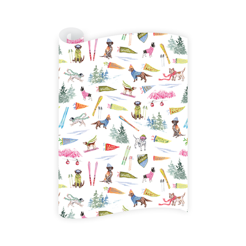 Ski Dogs Wrapping Paper Roll
