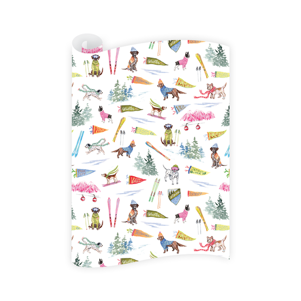 Ski Dogs Wrapping Paper Roll
