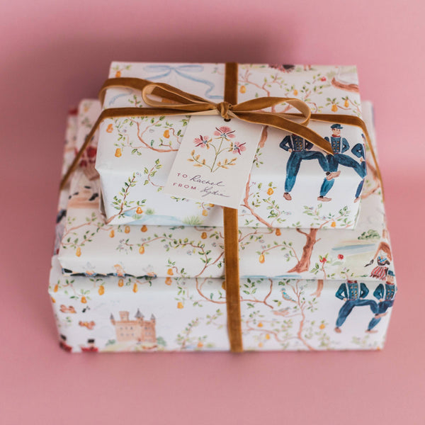 Christmas Toile Wrapping Paper Sheets