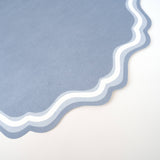 Blue Fancy Scallop Paper Placemat