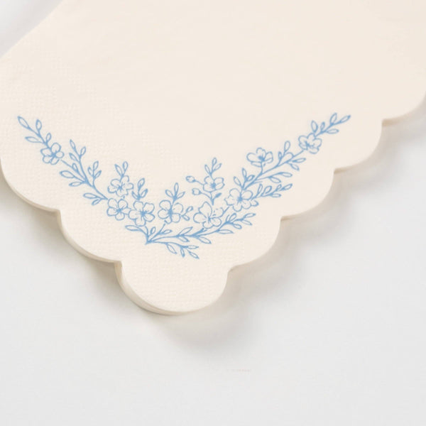 Floral Elegance Blue Guest Towels