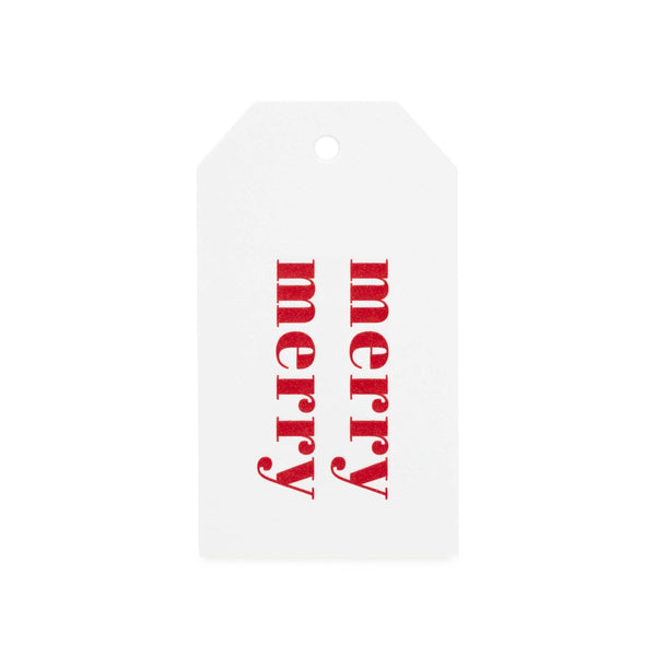 Red Merry Merry Gift Tags