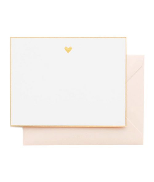 Gold Heart Letterpress Notecard Set