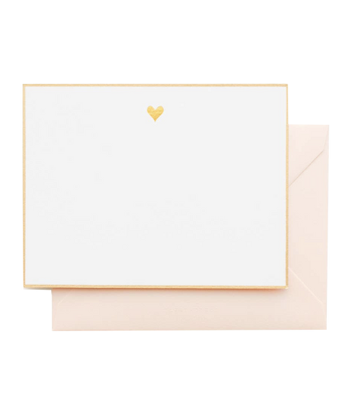 Gold Heart Letterpress Notecard Set