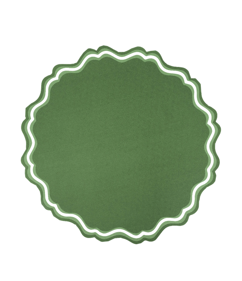 Green Fancy Scallop Paper Placemat