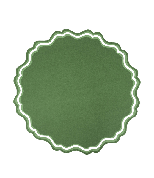 Green Fancy Scallop Paper Placemat