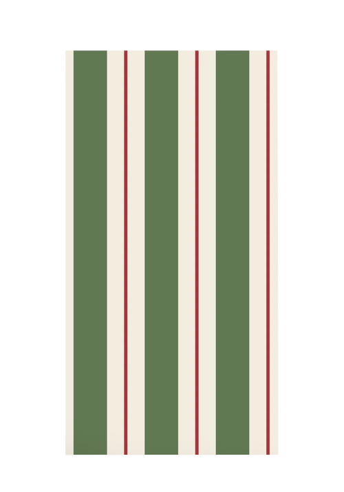 Green and Red Awning Stripe Guest Napkin