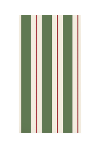 Green and Red Awning Stripe Guest Napkin