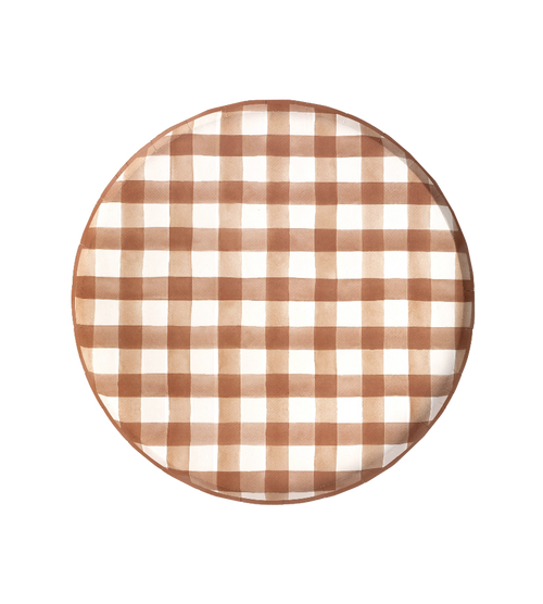 Harvest Brown Gingham Dinner Paper Plates