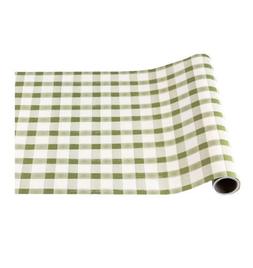 Moss Painted Check Runner