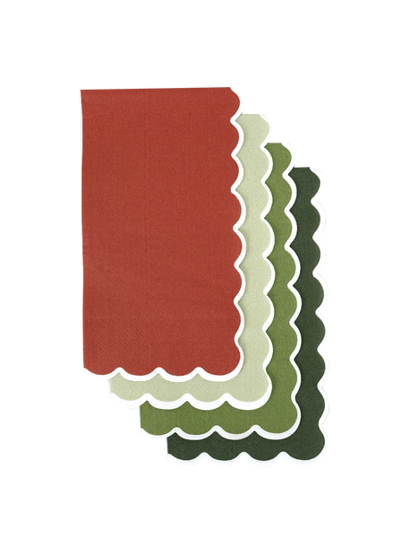 Holiday Scallop Guest Napkins