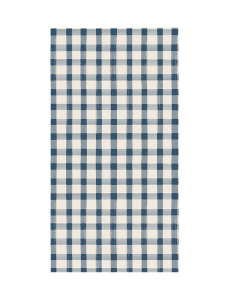 Navy Painted Check Guest Napkin