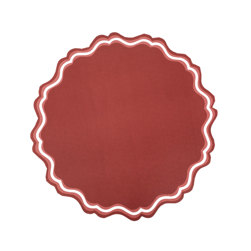 Red Fancy Scallop Paper Placemat