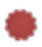 Red Wavy Scallop Paper Placemats