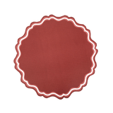 Red Fancy Scallop Paper Placemat