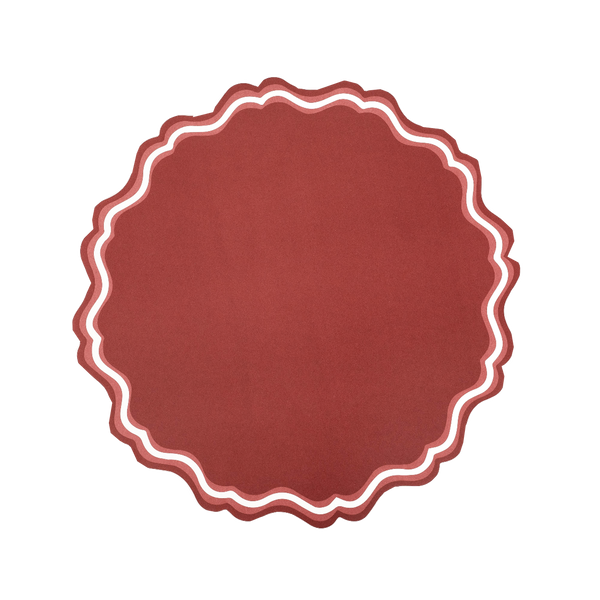 Red Fancy Scallop Paper Placemat