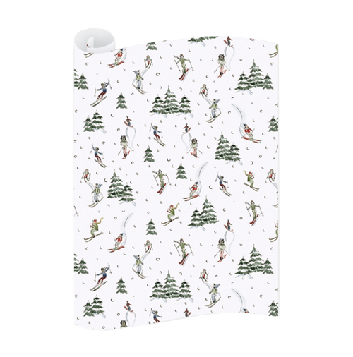 Snowglobe Ski Wrapping Paper Sheets