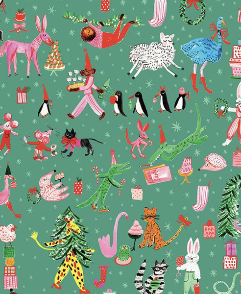 Holiday Party at the Zoo Wrapping Sheets
