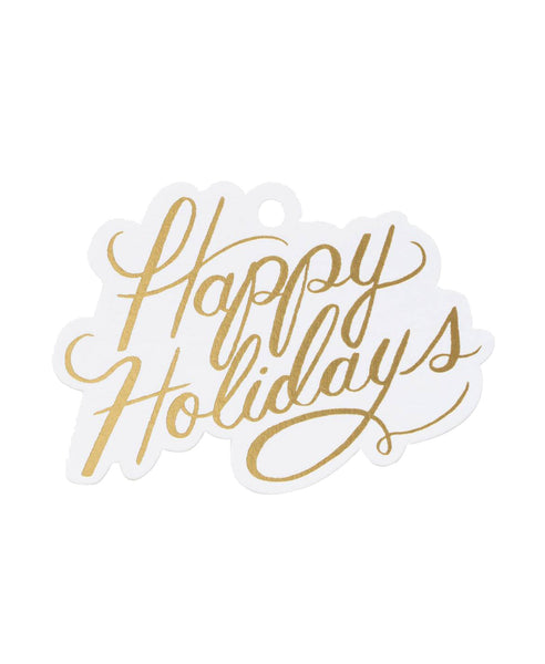 Happy Holidays Cut Out Tags
