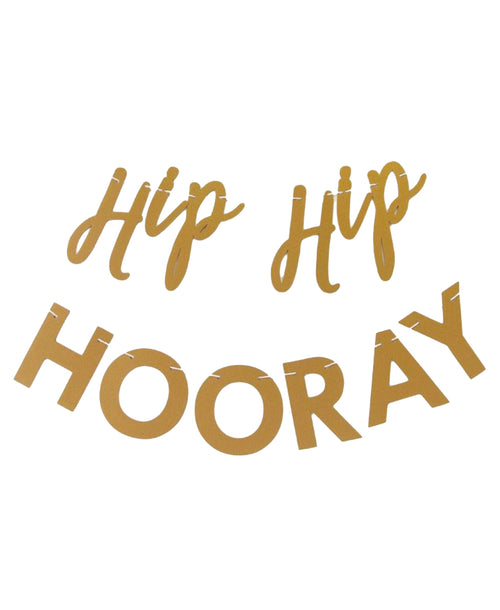 Hip Hip Hooray Gold Foil Banner