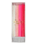 Glitter Candles - Pink