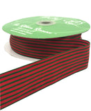 Red and Green Striped Ribbon