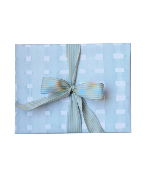 Holiday Blue Plaid Gift Wrap