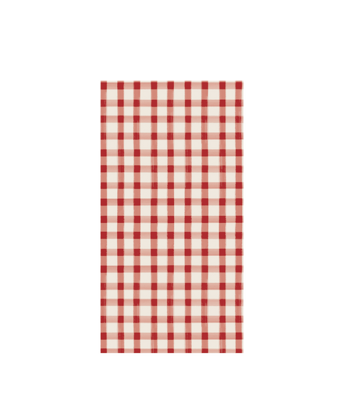 Red Painted Check Guest Napkin