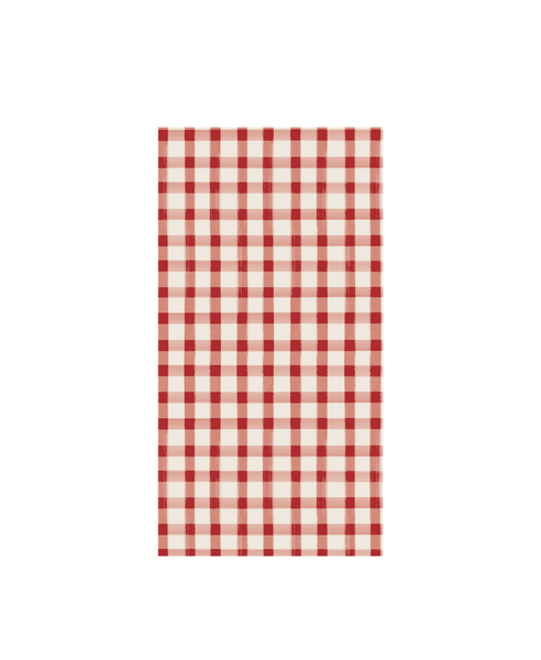 Red Painted Check Guest Napkin