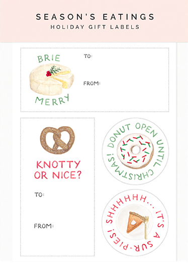 Season’s Eatings Holiday Sticker Label Set
